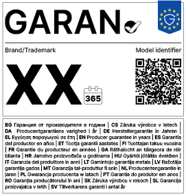 Označenie GARAN – oficiálna šablóna Európskej komisie